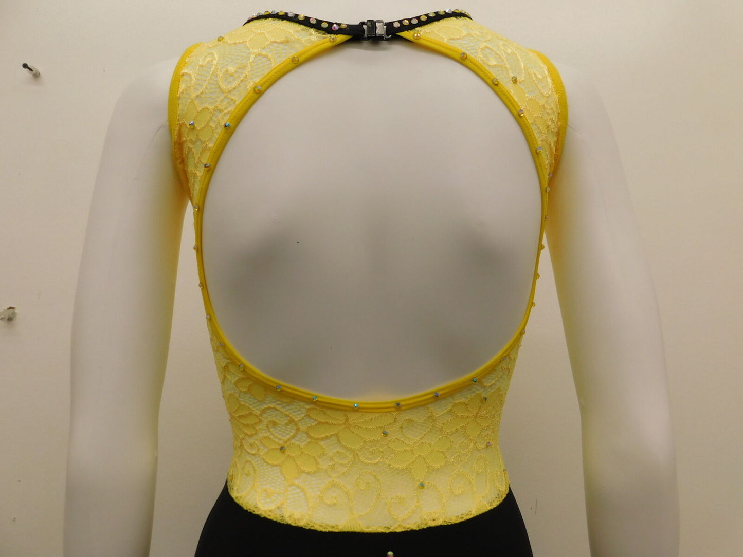 Pre-Owned Costume Unbranded   Large Child Yellow Jumpsuit Jazz Rhinestones