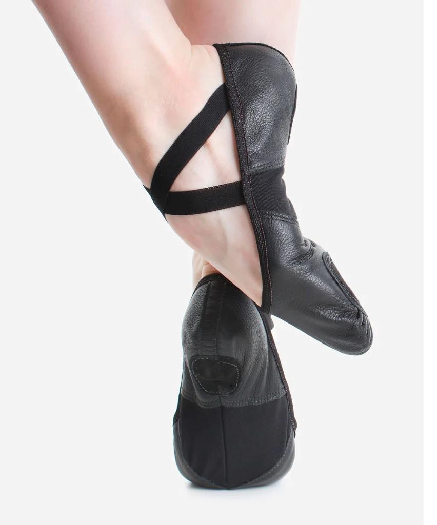 NEW Ballet Shoes So Danca SD110L Black Split Sole Stretch Leather