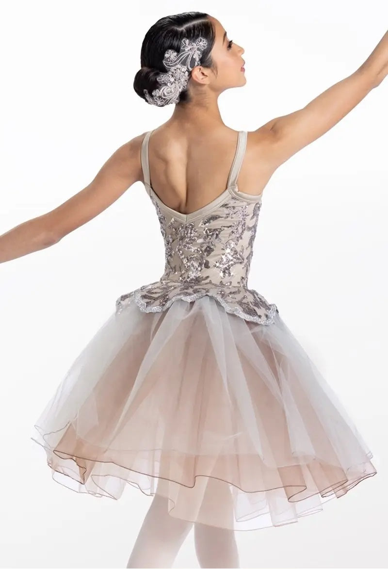 Pre-Owned Costume Weissman 14651 Intermediate Child Gray Tutu Ballet Sequin