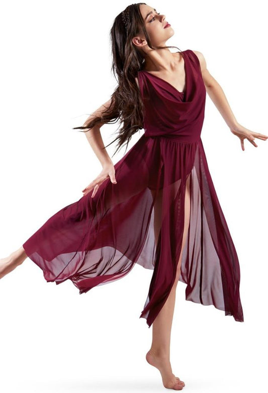 Pre-Owned Costume Balera D10454 Large Child Burgundy Lyrical