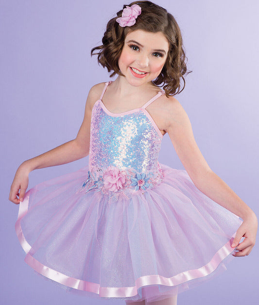 Pre-Owned Costume AWCT  V2514Y Medium Child Pink Tutu Ballet Dress Up Sequin
