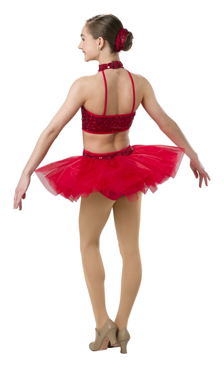 Pre-Owned Costume Art Stone 28031 Small Adult Red Tutu Dress with Cutouts Jazz Holiday