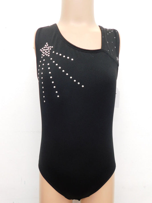 Pre-Owned Gymnastics Leotard More Than Magic Medium Child Black Silver