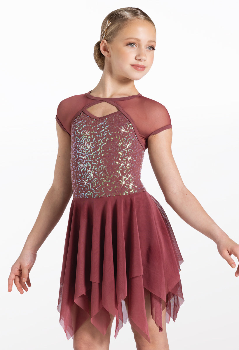 Pre-Owned Costume Weissman  13410 Small Child Pink Skirt Lyrical Sequin