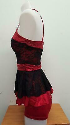 Pre-Owned Costume Medium Adult Red Curtain Call E1405 Jazz Tap Clogging Musical Theater Lace Dress Sequin