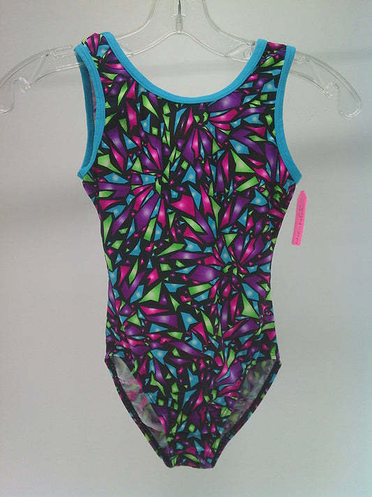 Pre-Owned Leotard Detira   Large Child Colorful  Acro Tumbling