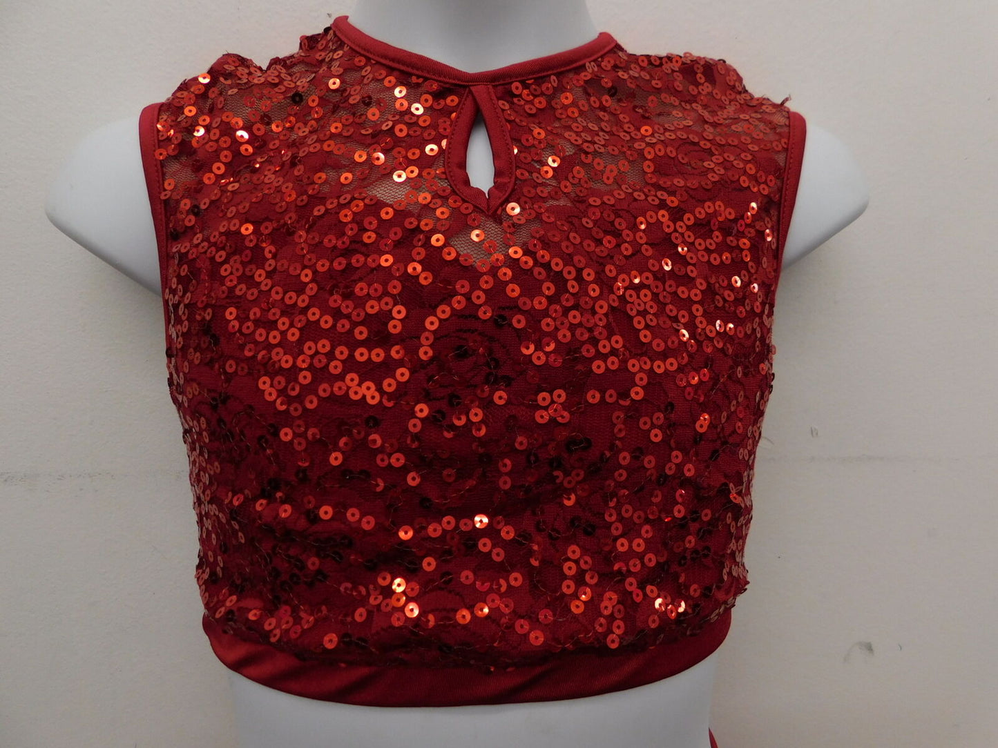 Pre-Owned Costume XL Child Red iefiel Lyrical Contemporary 2 pc Sequin Skirt