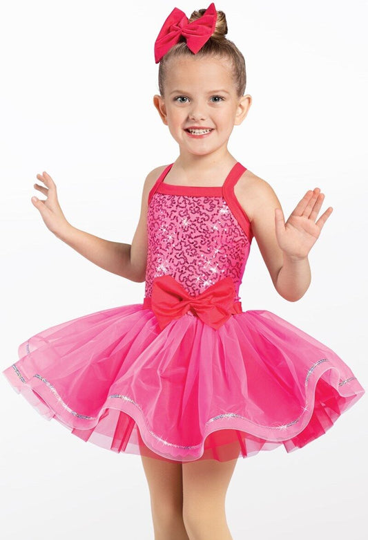 Pre-Owned Costume Weissman  13615 Small Child Pink Tutu Jazz Sequin