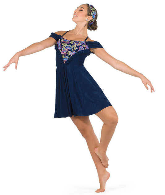 Pre-Owned Costume Wish Come True  20509 Intermediate Child Navy Dress Lyrical