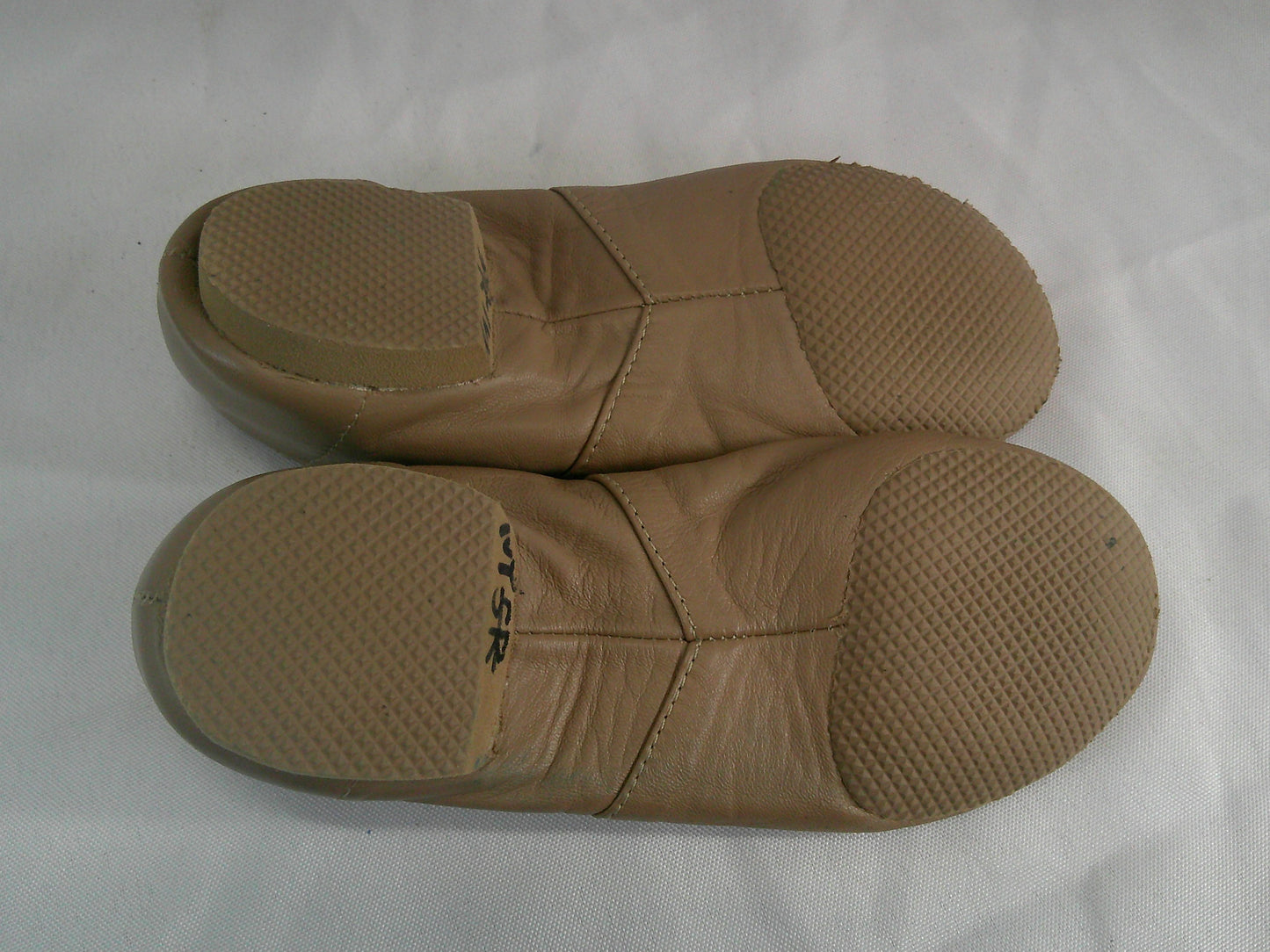 Pre-Owned Jazz Shoes Dancing Fair Big Kid 1M Top Elastic Leather Slip On