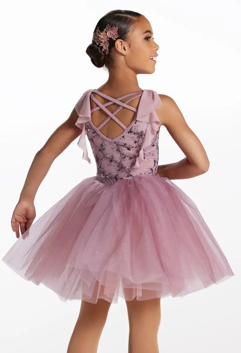 Pre-Owned Costume Weissman  16263 Medium Child Pink  Embroidery Ballet YAGP  Glitter