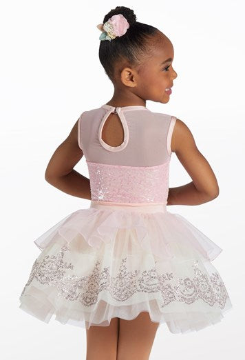 Pre-Owned Costume Weissman 15372 Small Child Blue Ballet YAGP Pageant Sequin