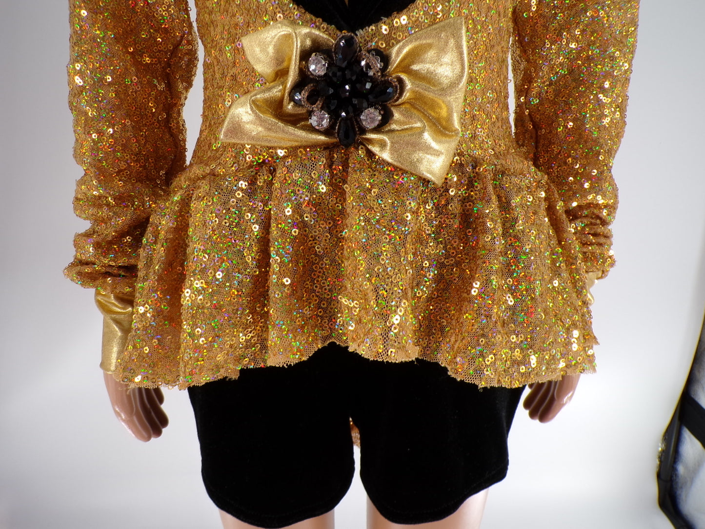 Pre-Owned Costume Wish Come True  18799 Medium Child Gold Jacket Jazz Sequin