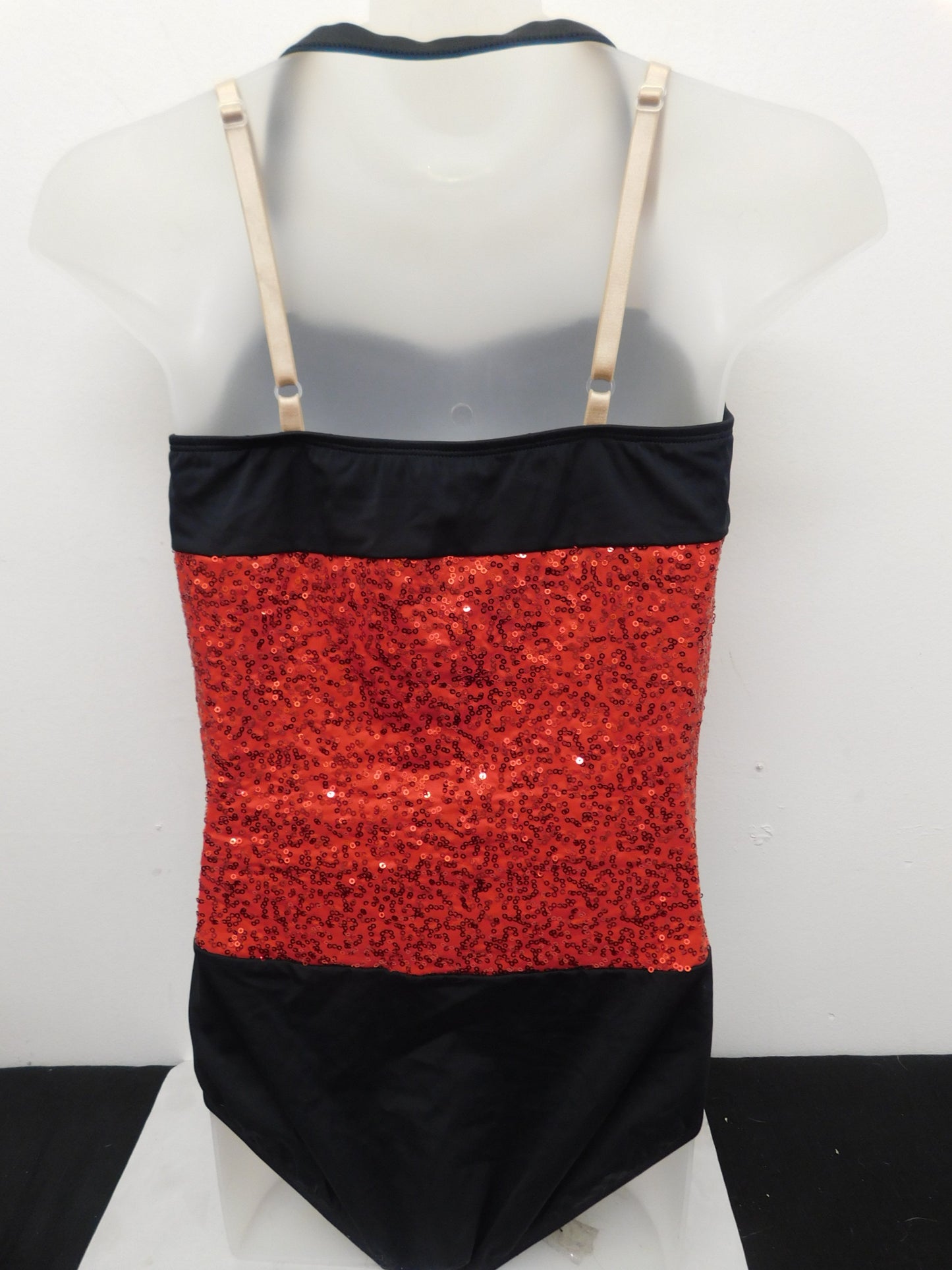 Pre-Owned Costume Leotard Weissman 5094 Large Child Red Sequin Jazz Ballet