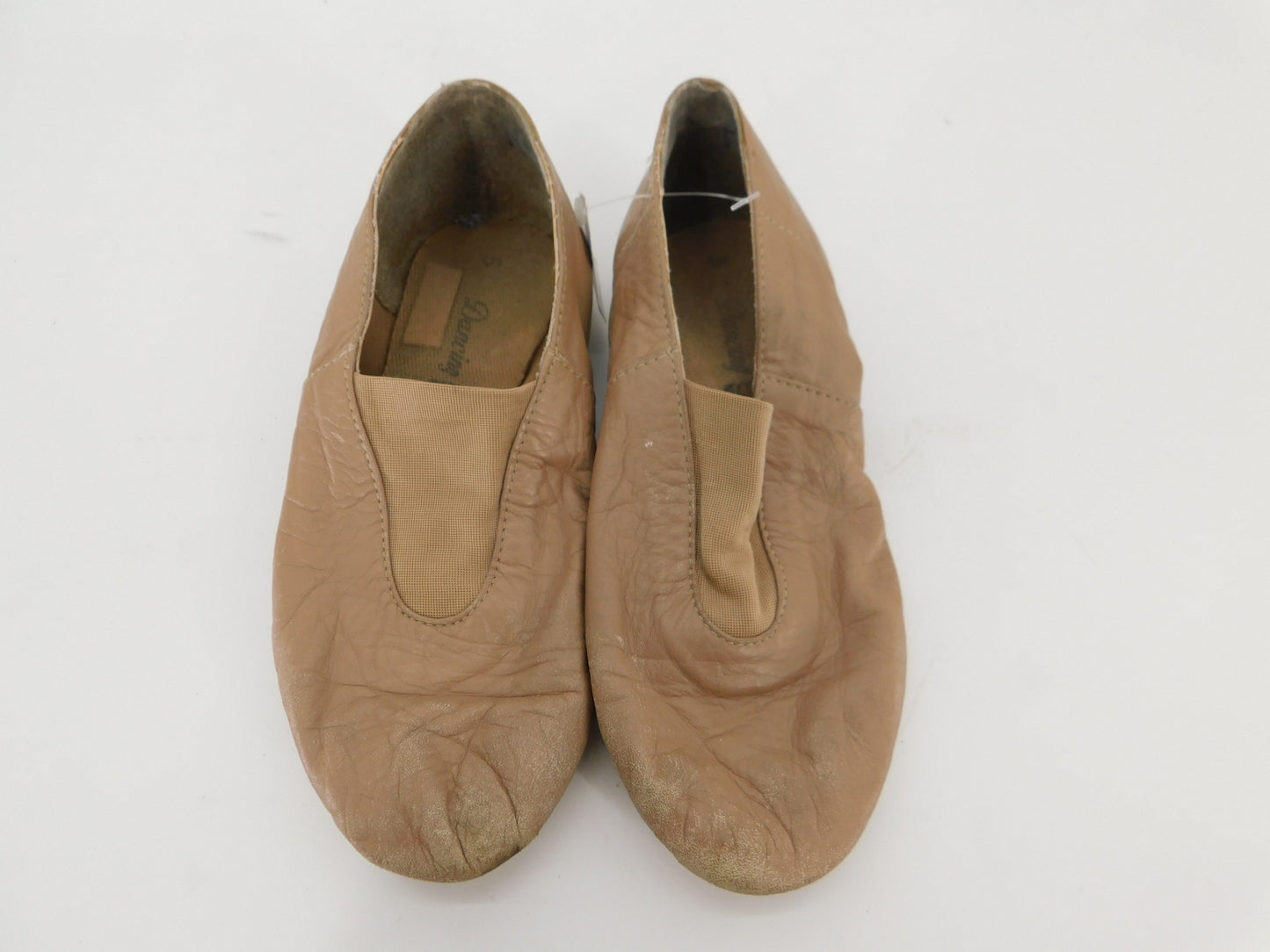 Pre-Owned Jazz Shoes Dancing Fair Big Kid 1M Top Elastic Leather Slip On
