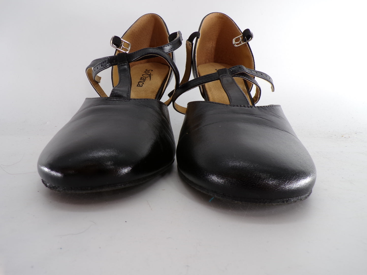 Pre-Owned  Shoes So Danca Adult 10W Heel Leather Cross TStrap Suede