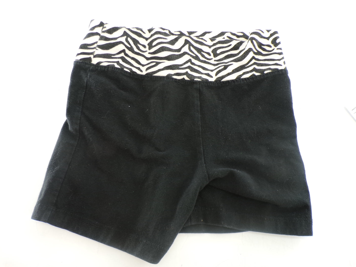 Pre-Owned Shorts Danskin Now   Small Child Black White  Gymnastics Cheer Jazz
