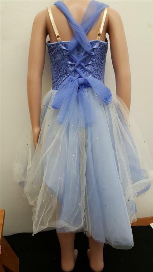 Pre-Owned Costume Weissman  10706 Medium Child Periwinkle Dress Ballet YAGP Sequin