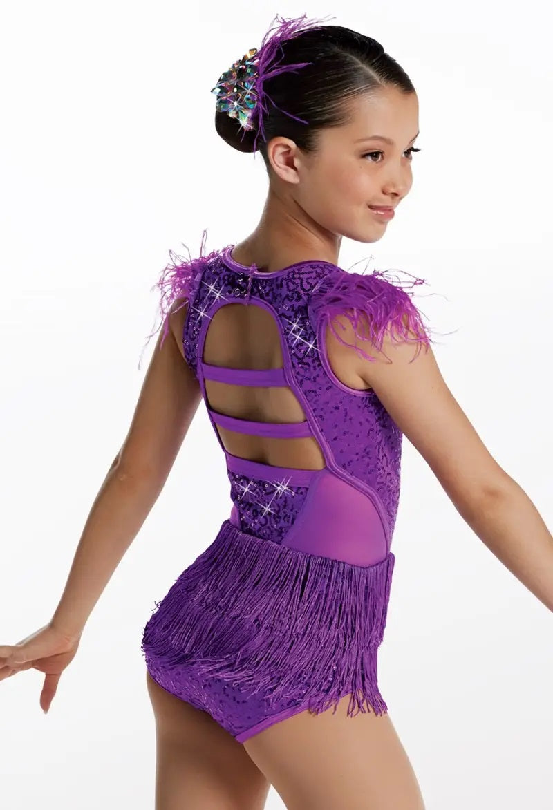 Pre-Owned Costume Weissman 13147 Medium Child Pink Feathers Jazz Sequin