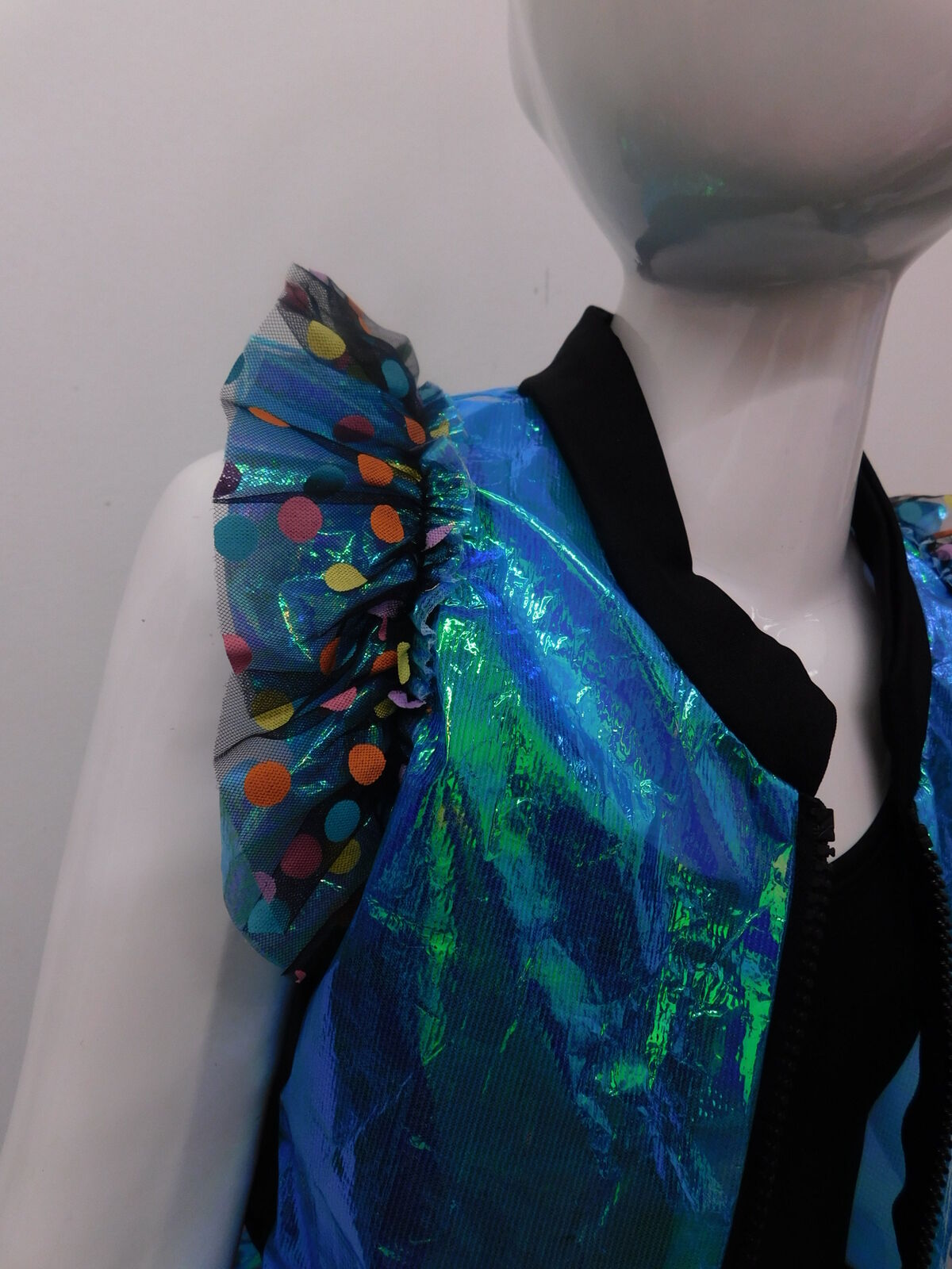 Pre-Owned Costume Curtain Call  H002 Medium Child Blue Green  Jazz Hip Hop Shimmer