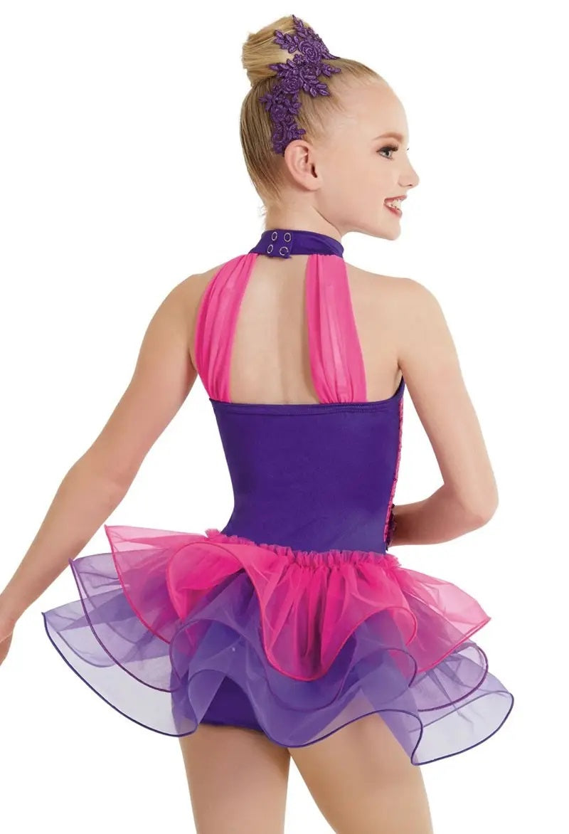 Pre-Owned Costume Weissman  11705 Intermediate Child Purple Skirt Jazz  Sequins