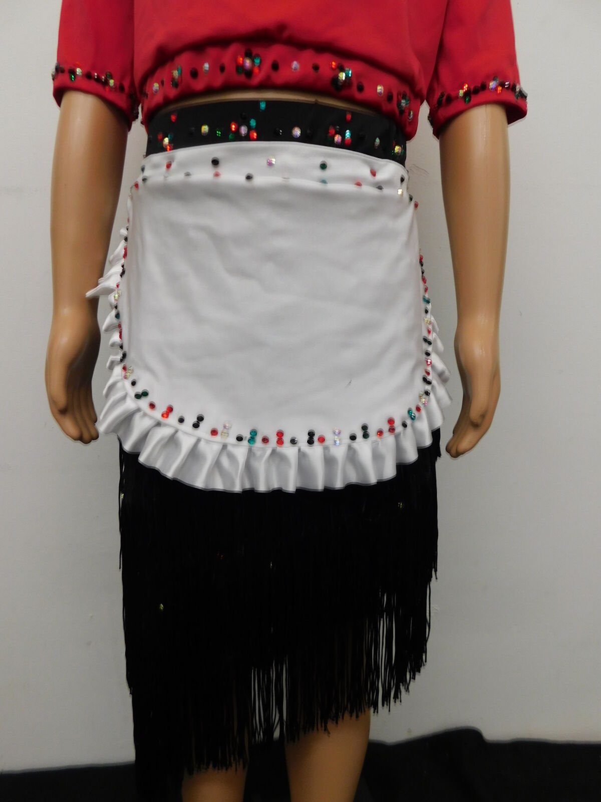 Pre-Owned Costume Weissman  MT12216 Medium Child Red 2pc Waitress Jazz Stones