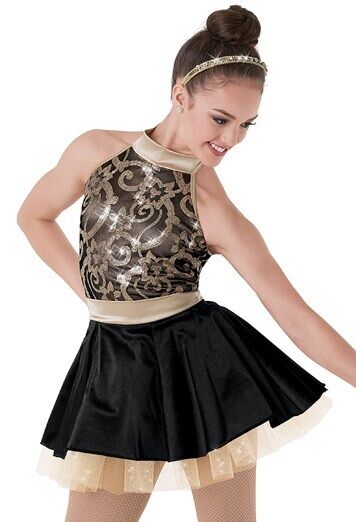 Pre-Owned Costume Weissman  9071 Large Child Pink Sequin Jazz Tap Dress