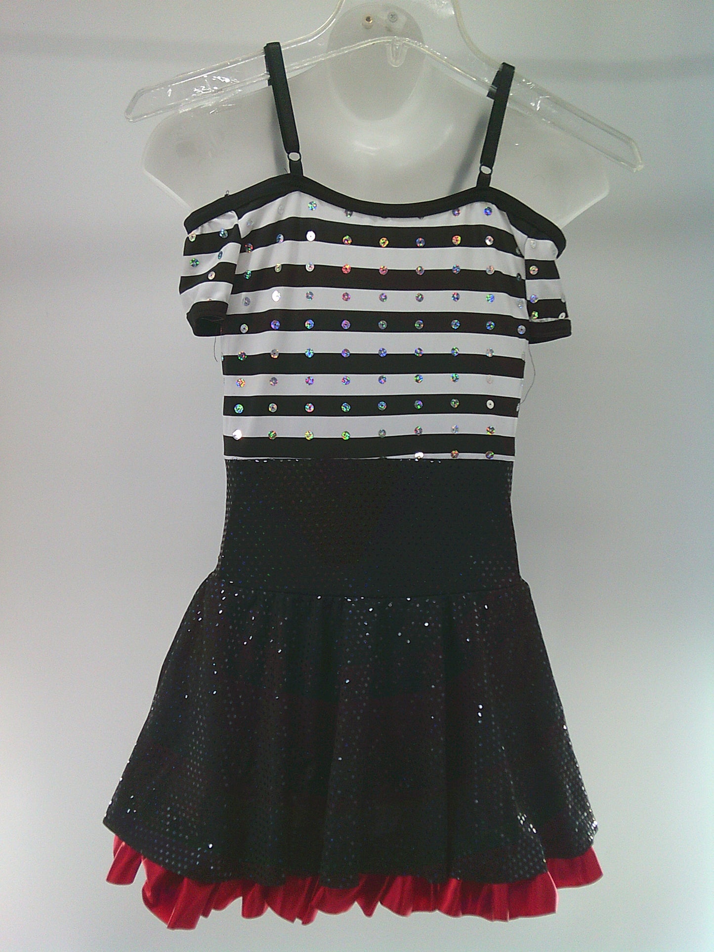 Pre-Owned Costume Costume Gallery   Large Child Red Stripes Jazz Sequin Jailhouse Rock