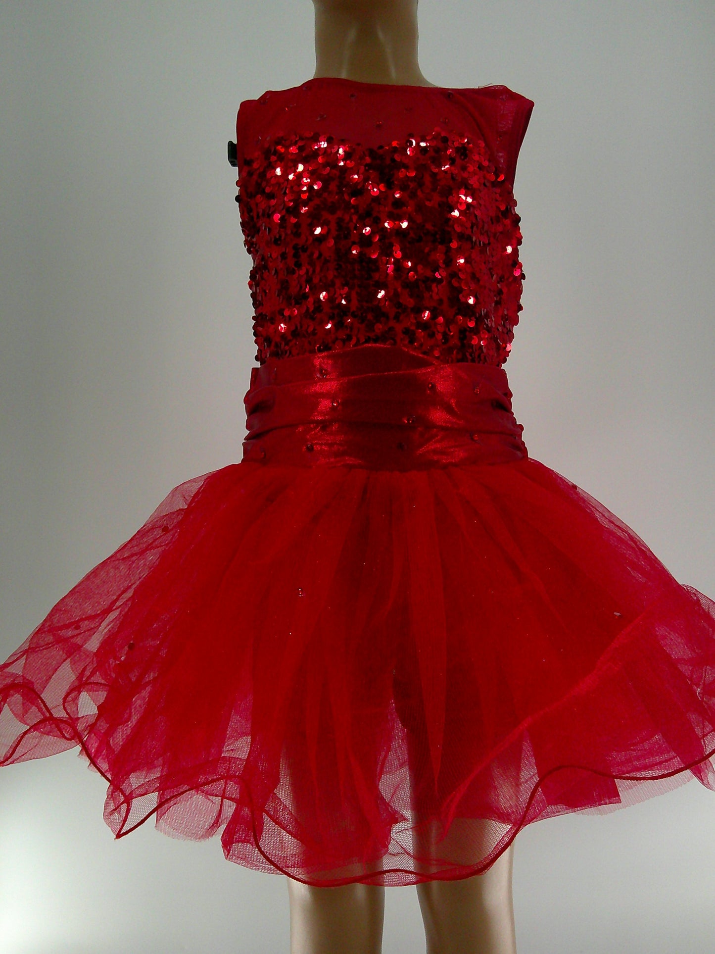 Pre-Owned Costume Weissman  8802 Int. Child Red Dress Jazz  Sequin