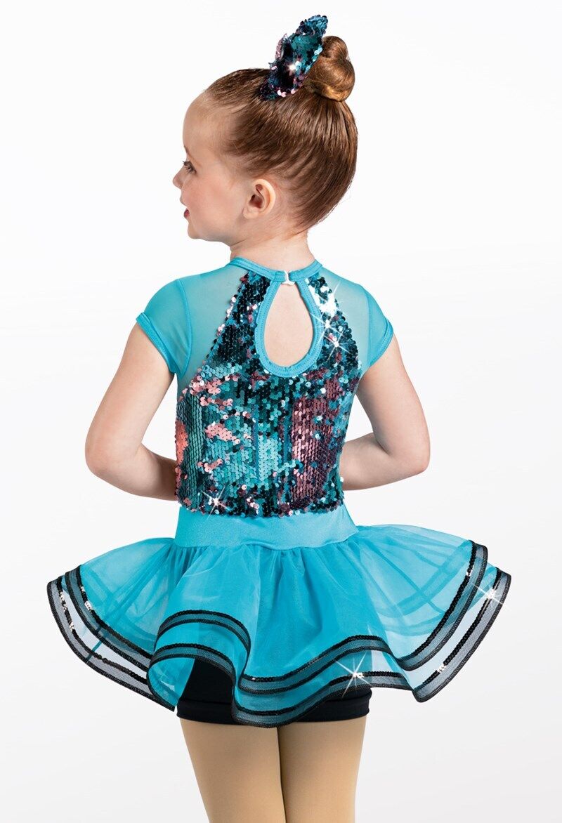 Pre-Owned Costume Weissman  13205 Large Child Purple Tutu Unitard Jazz Tap Sequin