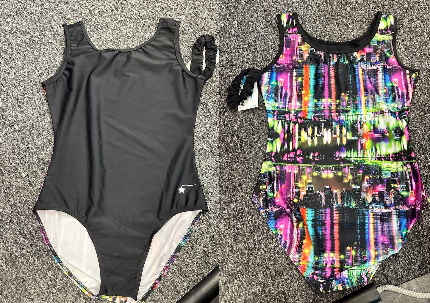 New NEW Leotard Destira City Scape Large Adult  Colorful  Tumbling Acro