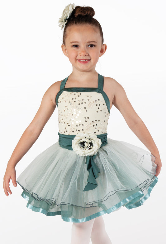 Pre-Owned Costume Weissman  12924 Small Child Teal Tutu Ballet Sequin