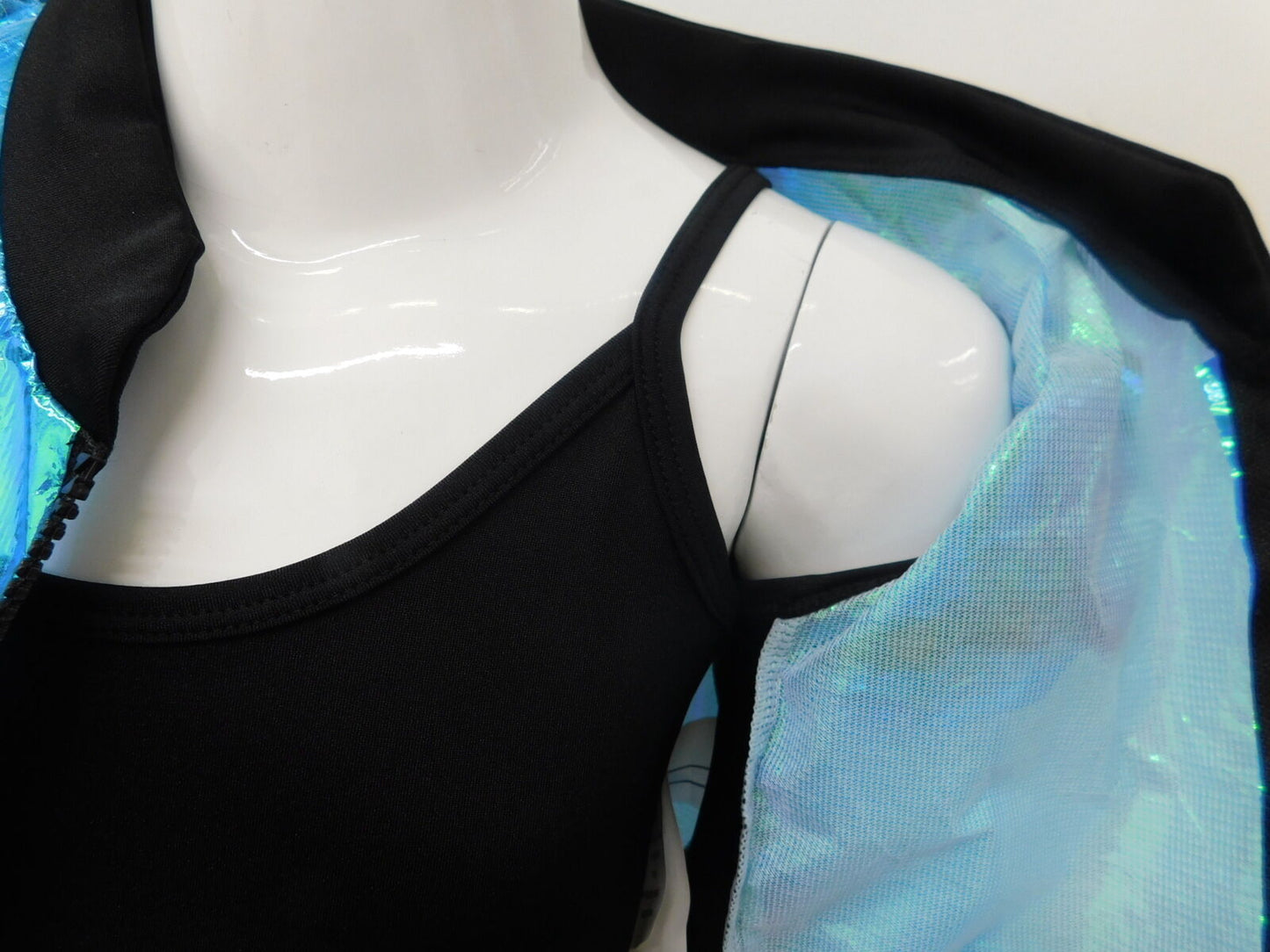 Pre-Owned Costume Curtain Call  H002 Medium Child Blue Green  Jazz Hip Hop Shimmer