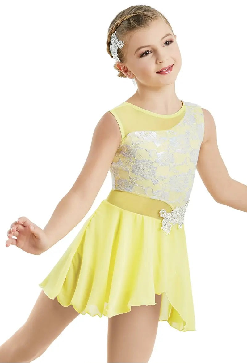 Pre-Owned Costume Weissman  10852 Large Child Yellow Dress Lyrical