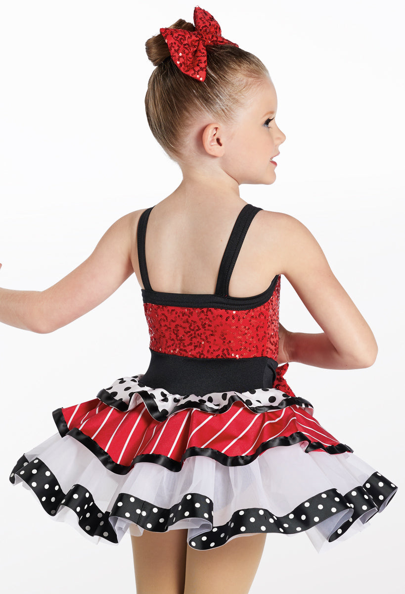 Pre-Owned Costume Weissman  13605 Medium Child Red Dress Jazz Sequin