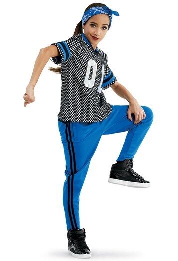 Pre-Owned Costume Weissman  10845 Intermediate Child Blue 2PC Hip Hop Jazz