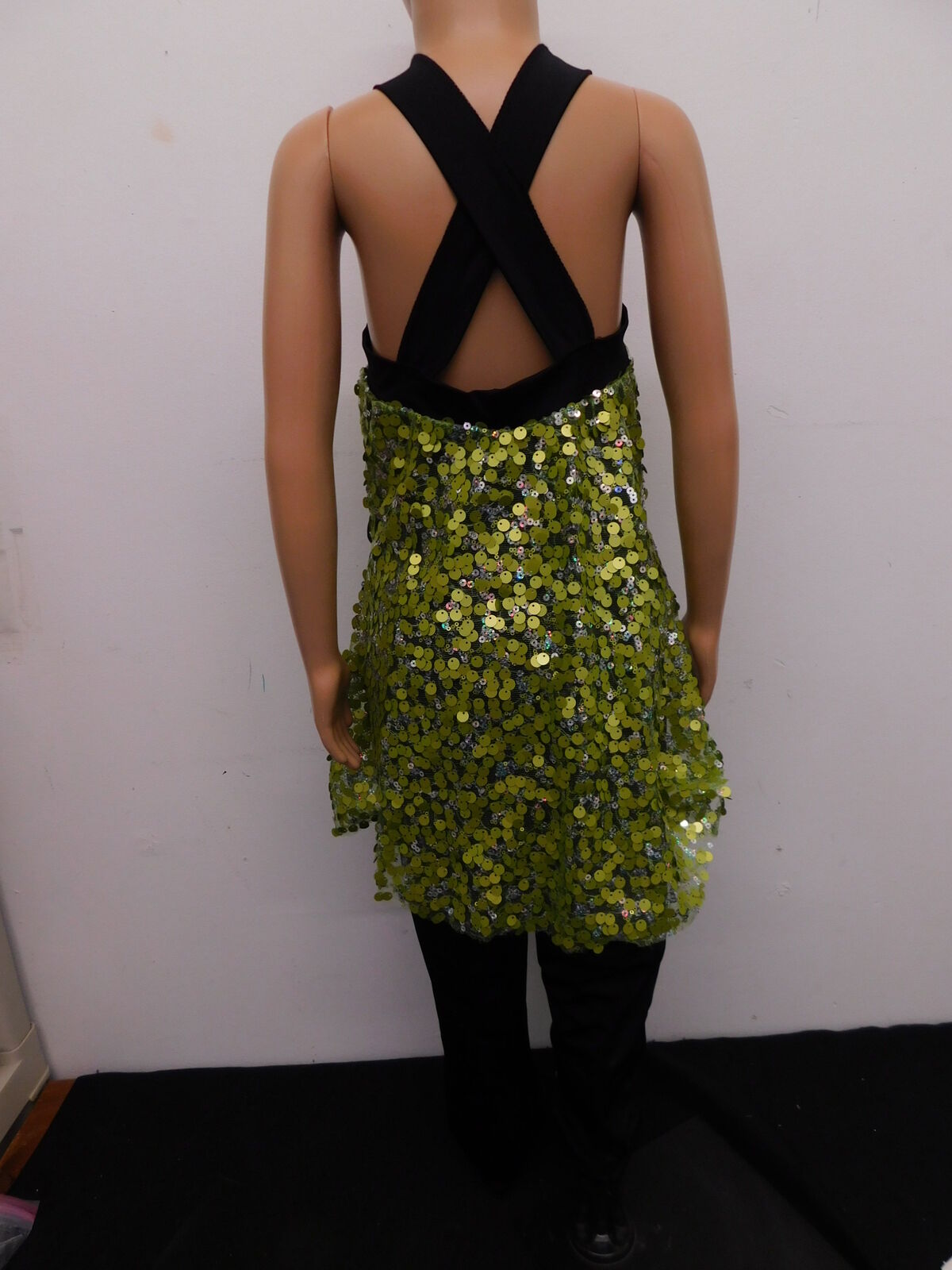 Pre-Owned Costume Costume Gallery   Large Child Lime Dress & Leggings Jazz Tap Sequin