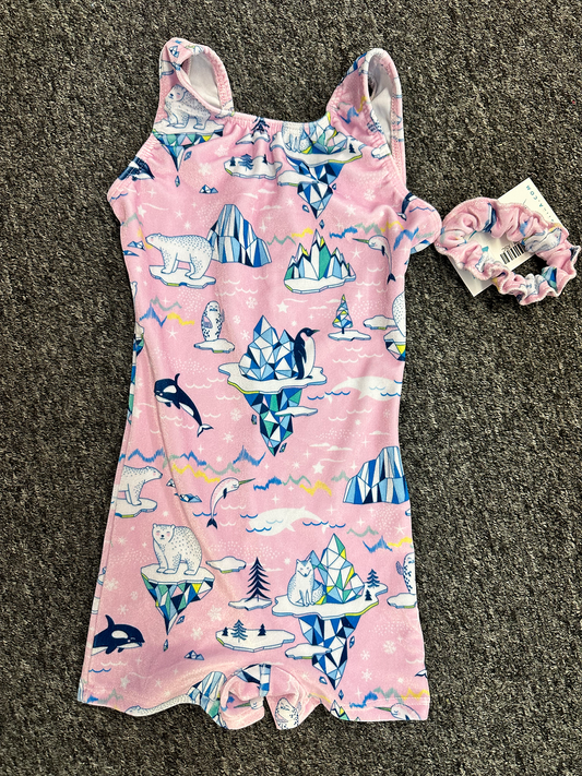 New Gymnastics Leotard Biketard Blue Magic Arctic Medium Child