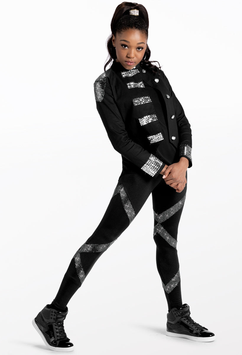 Pre-Owned Costume Weissman 12290 Intermediate Child Silver 2 Pc Hip Hop Sequin Janet