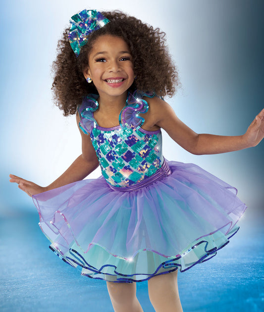 Pre-Owned Costume Wish Come True  V2414Y Intermediate Child Purple Tutu Ballet Sequin