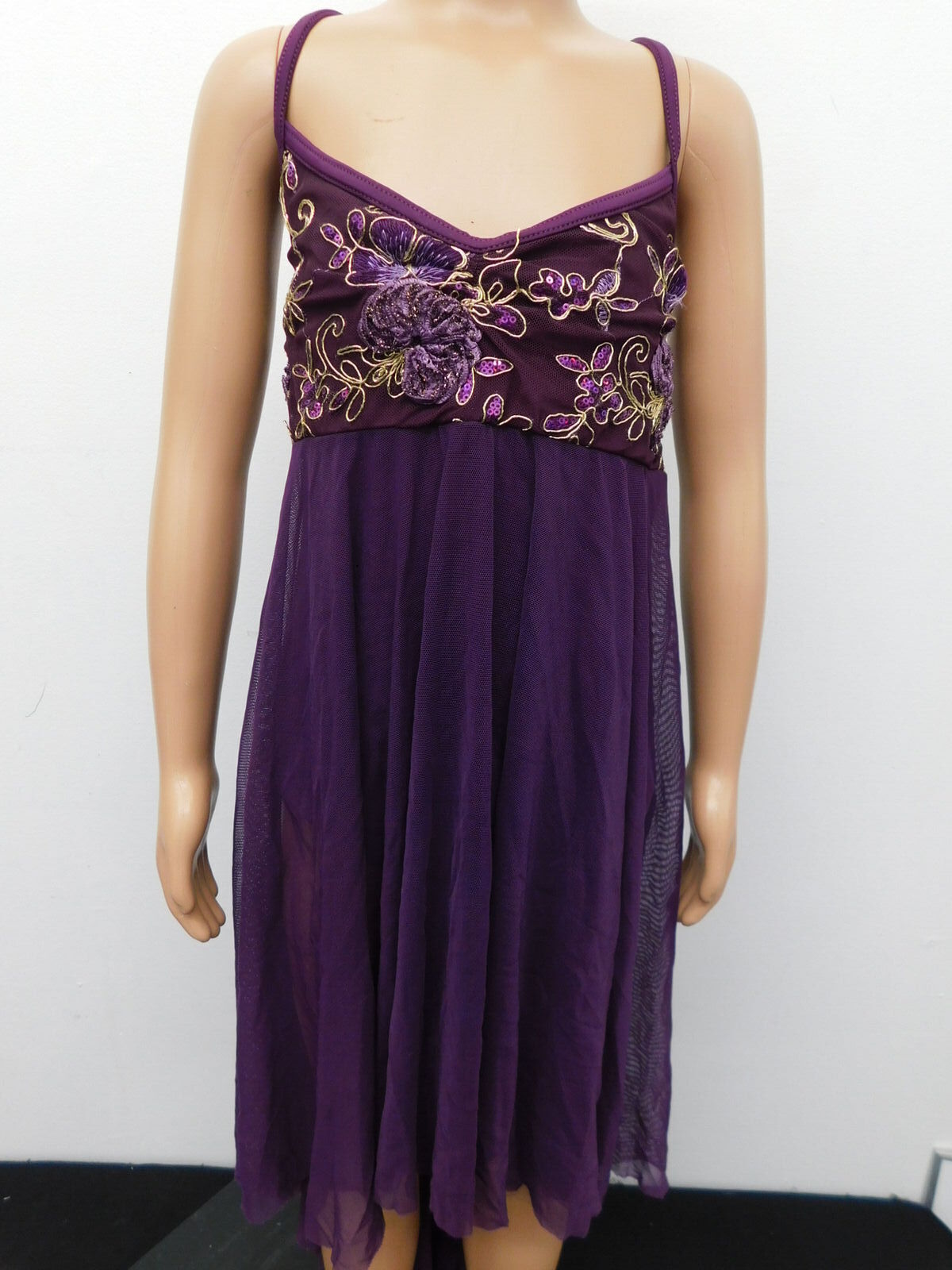 Pre-Owned Costume Balera   Large Child Eggplant Flowy Dress Lyrical