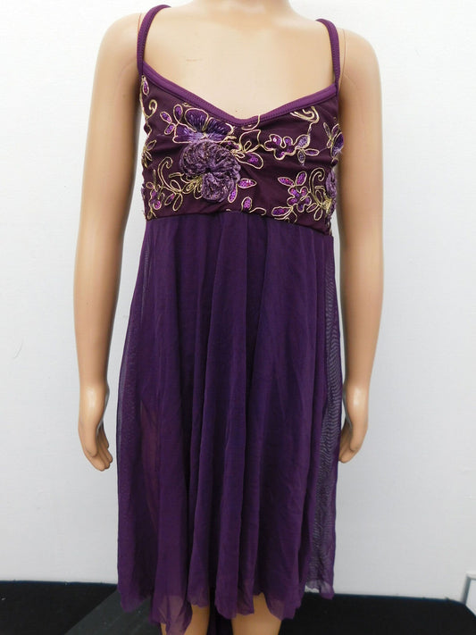 Pre-Owned Costume Balera   Large Child Eggplant Flowy Dress Lyrical