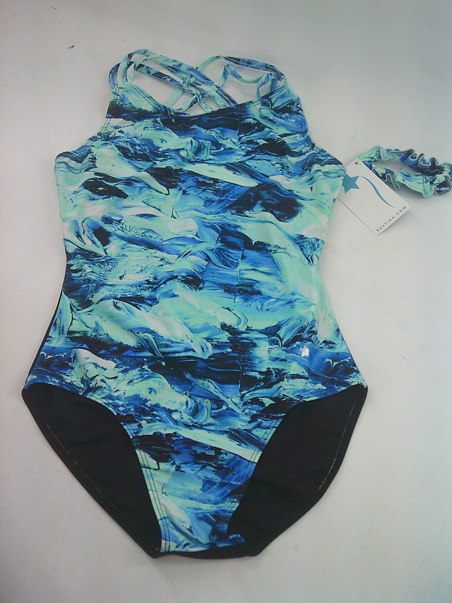 New Gymnastics Leotard Aspire Teal Blue  XL Child 12