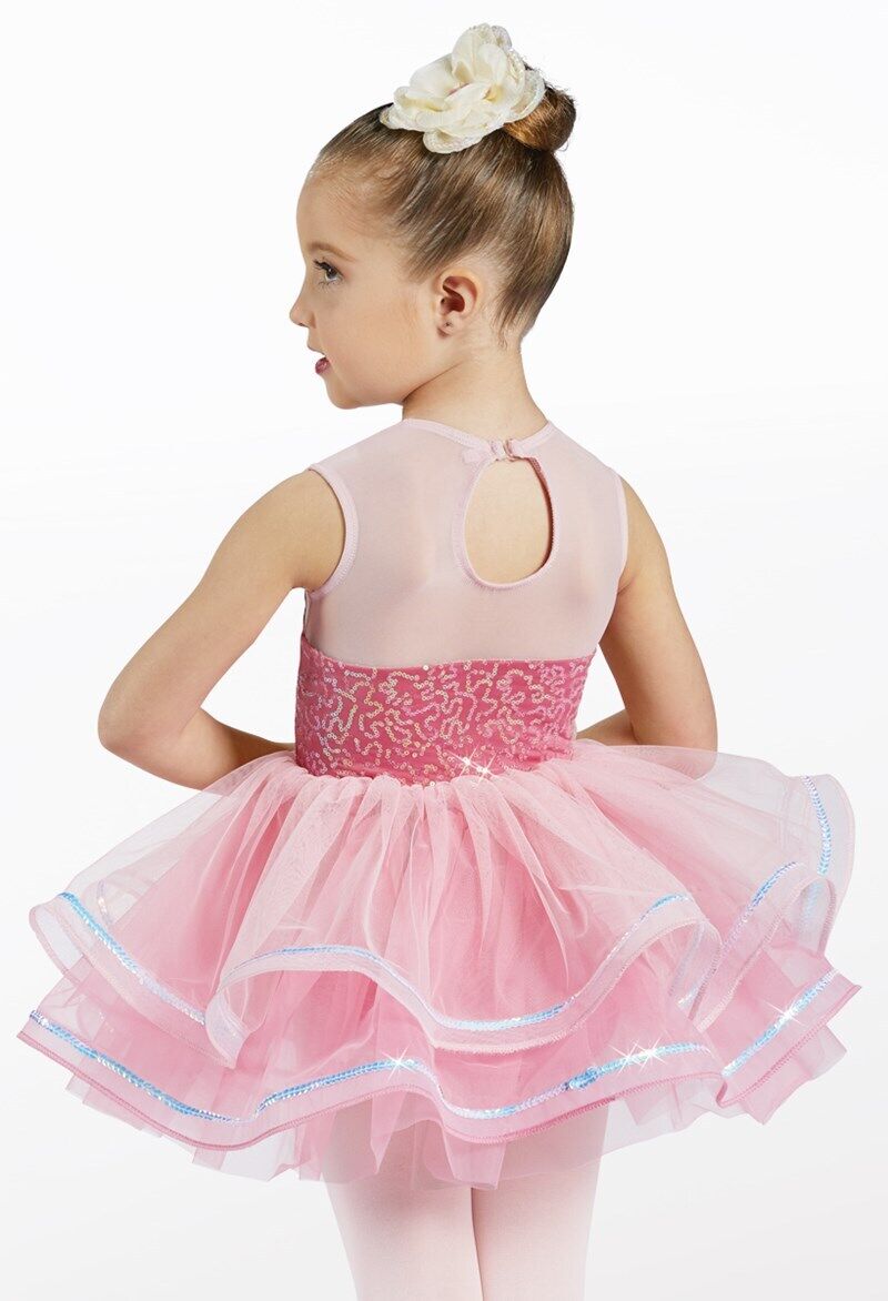 Pre-Owned Costume Weissman  12444 Intermediate Child Blue Tutu Ballet Tap Sequin