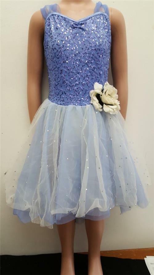 Pre-Owned Costume Weissman  10706 Medium Child Periwinkle Dress Ballet YAGP Sequin