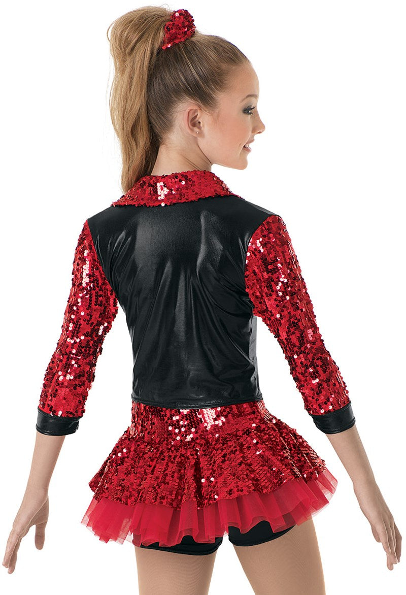 Pre-Owned Costume Weissman 8699 XS Child Silver Jacket Tutu Jazz Sequin