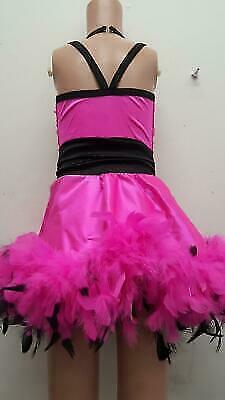 Pre-Owned Costume Weissman  10604 6x-7 Child Pink Feathers Jazz Musical Sequin