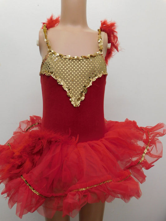 Pre-Owned Costume Curtain Call  E2592 Small Child Red  Jazz