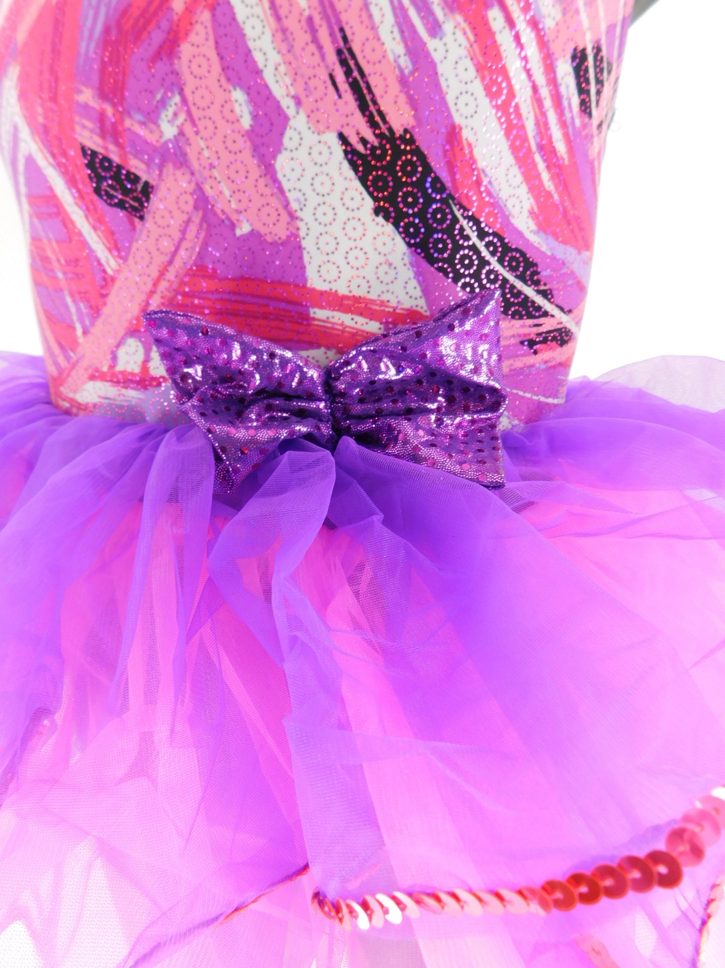 Pre-Owned Costume Wish Come True  V1681 Intermediate Child Hot Pink Tutu Jazz Sequin