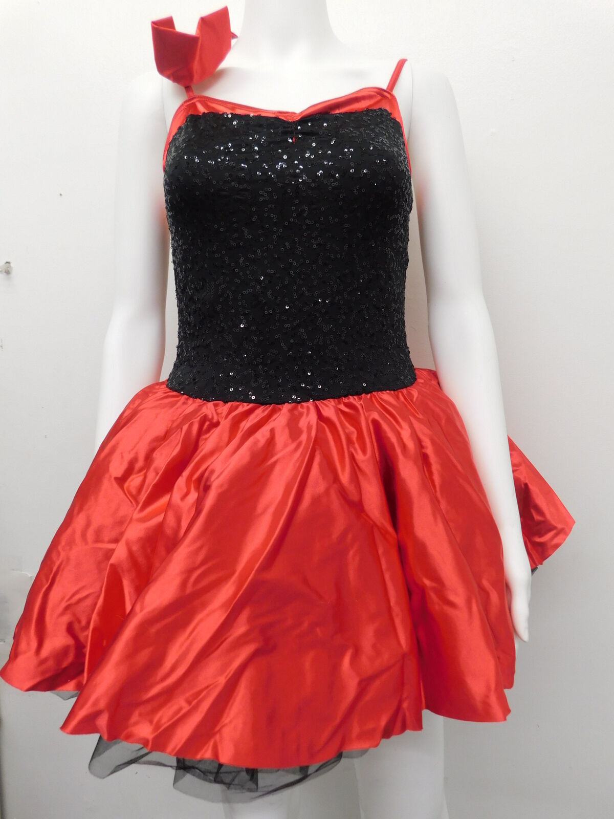 Pre-Owned Costume Weissman  9285 Small Adult Red Sassy Dress Jazz Musical Sequins
